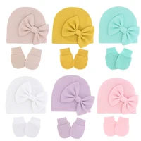 Baby Girl Hat Gloves Set Cotton Newborn Beanie for Girls Accessories Baby Cap Toddler Infant Bonnet Hats New Born Gift 1