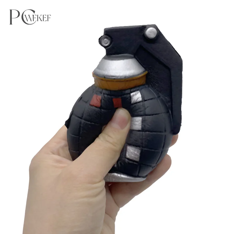 

Slow Rising Cream Scented Stress Reliever Toy For Kids Boys Gift Kawaii Squishies Black Grenade PU Squeeze Props