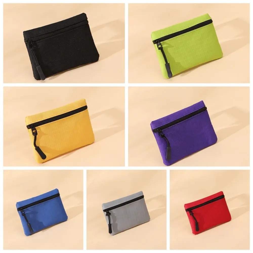 Fashion Korean Style Ox Cloth Coin Purse Zipper Solid Color Small Item Bag Wallet Card Bag Card Storage Women