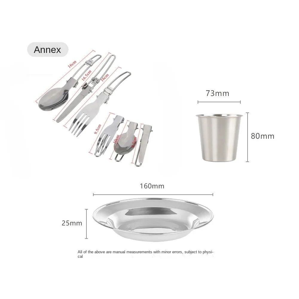 Members Only Metal 6pcs Ss Outdoor Cookware Set Camping Cookware Outdoor Cook Set