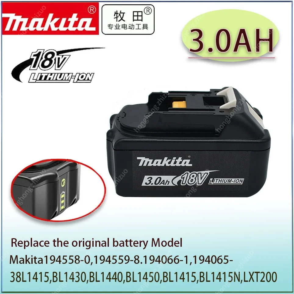

Makita Original 18V 3000mAh Lithium ion Rechargeable Battery 18v drill Replacement Batteries BL1860 BL1830 BL1850 BL1860B 3.0Ah