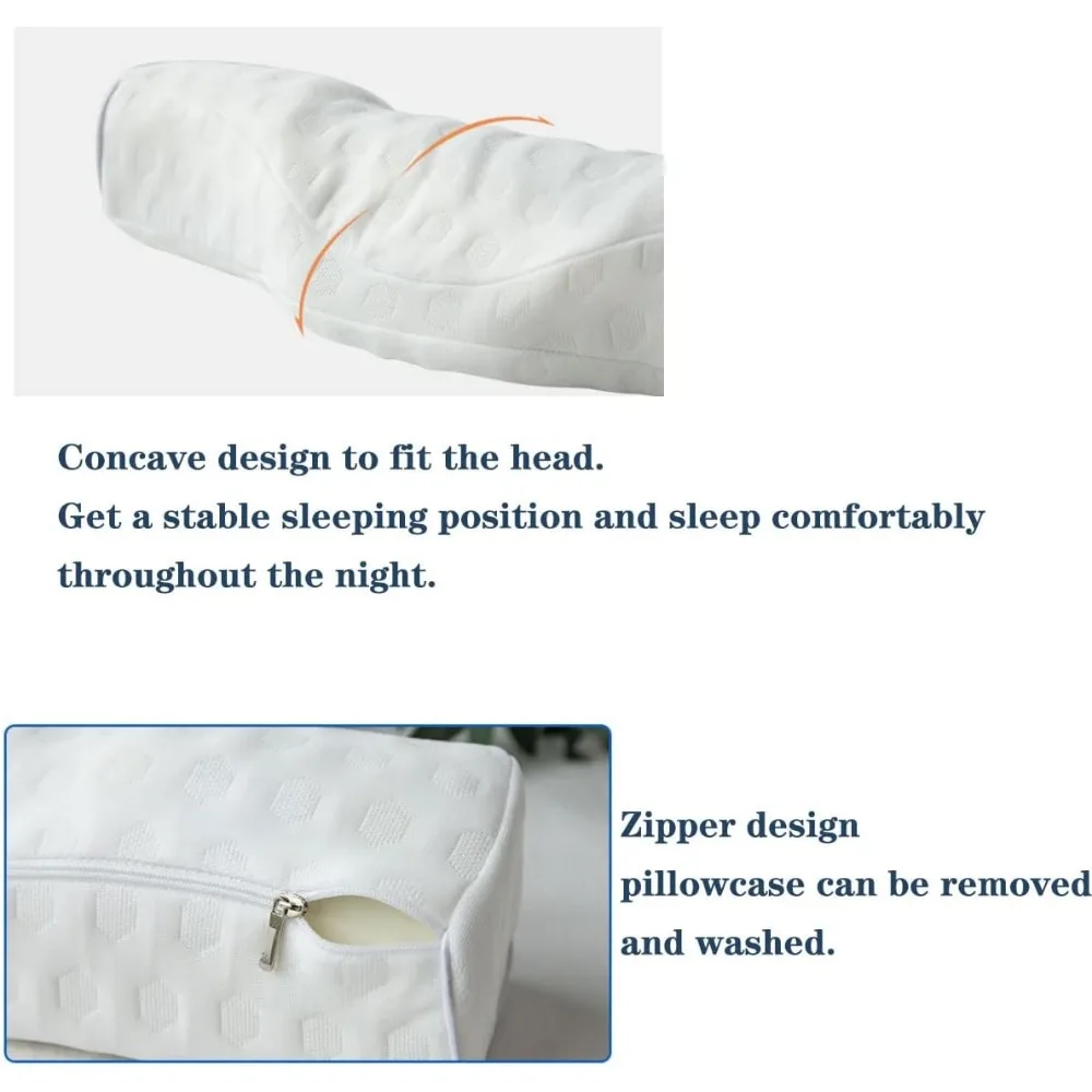 Neck Pillow Cervical Pillow Cylindrical Memory Foam Stiff Neck Pain Relief Sleeping Travel Bolster Pillow for Bed Back Sleepers 4