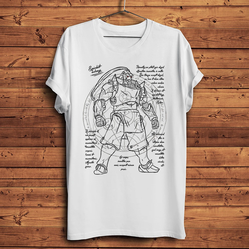 

Fullmetal Alchemist Alphonse Elric Equivalent exchange Funny T Shirt Men Short Sleeve casual Unisex streetwear Tshirt gift Tee