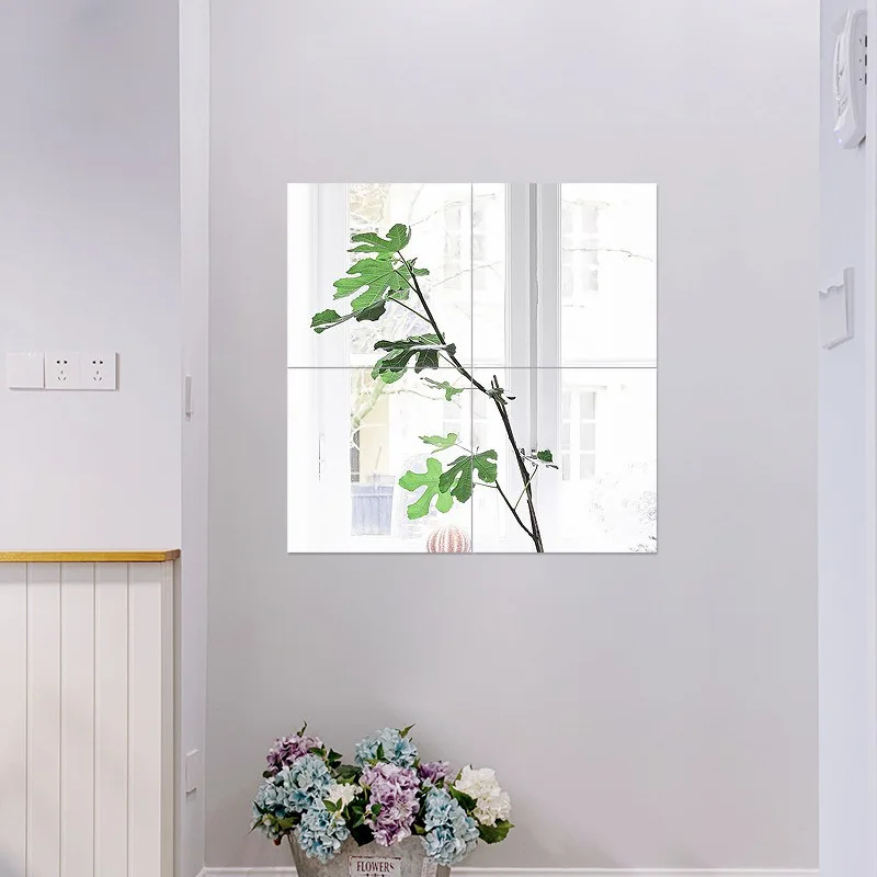 3D Acrylic Mirror Stickers Wall Decals Thicken Self Adhesive DIY Art Mirror Wall Stickers Decoration for Wardrobe Bathroom Home