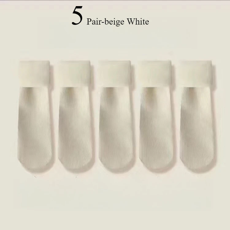 5 Pair-beige White