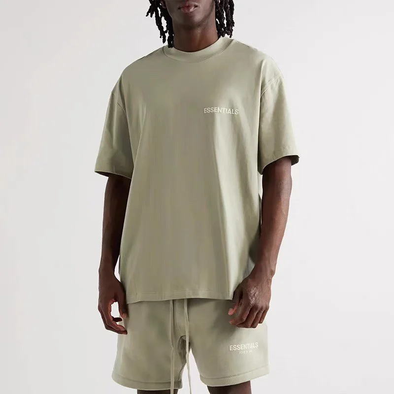 

Summer new style men's and women's cotton T-shirt, essential for commuting flocking letter printing round neck short-sleeved