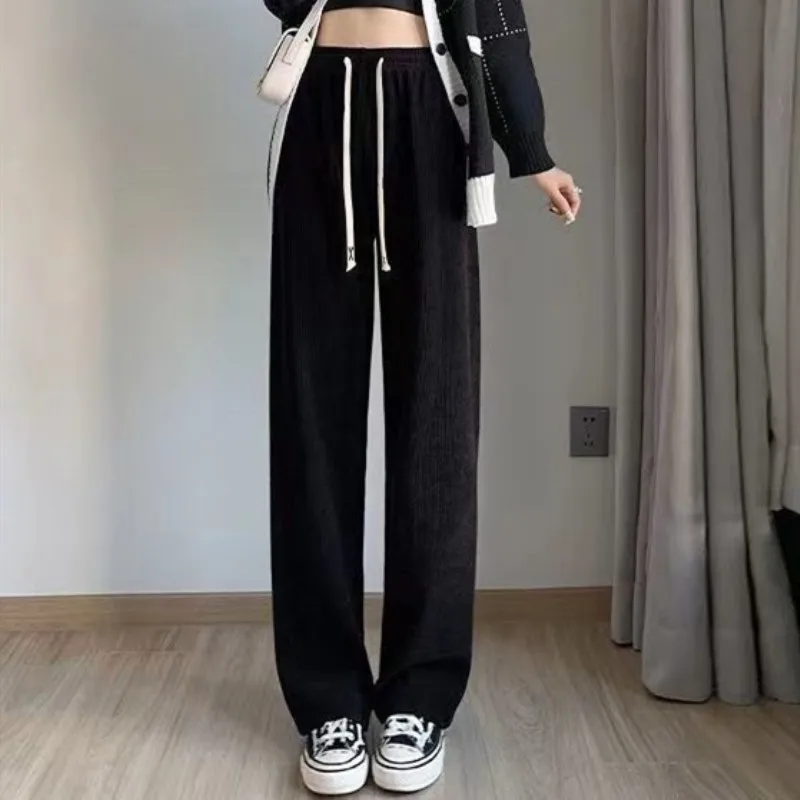 European cotton velvet wide leg black [without velvet] no pockets