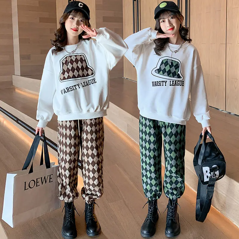 

Kids Fashion Clothes Children Set Spring Autumn Girls and Boys Clothes 2 Pieces Casual Set Tracksuit for Girls Sport Suits 4-14Y