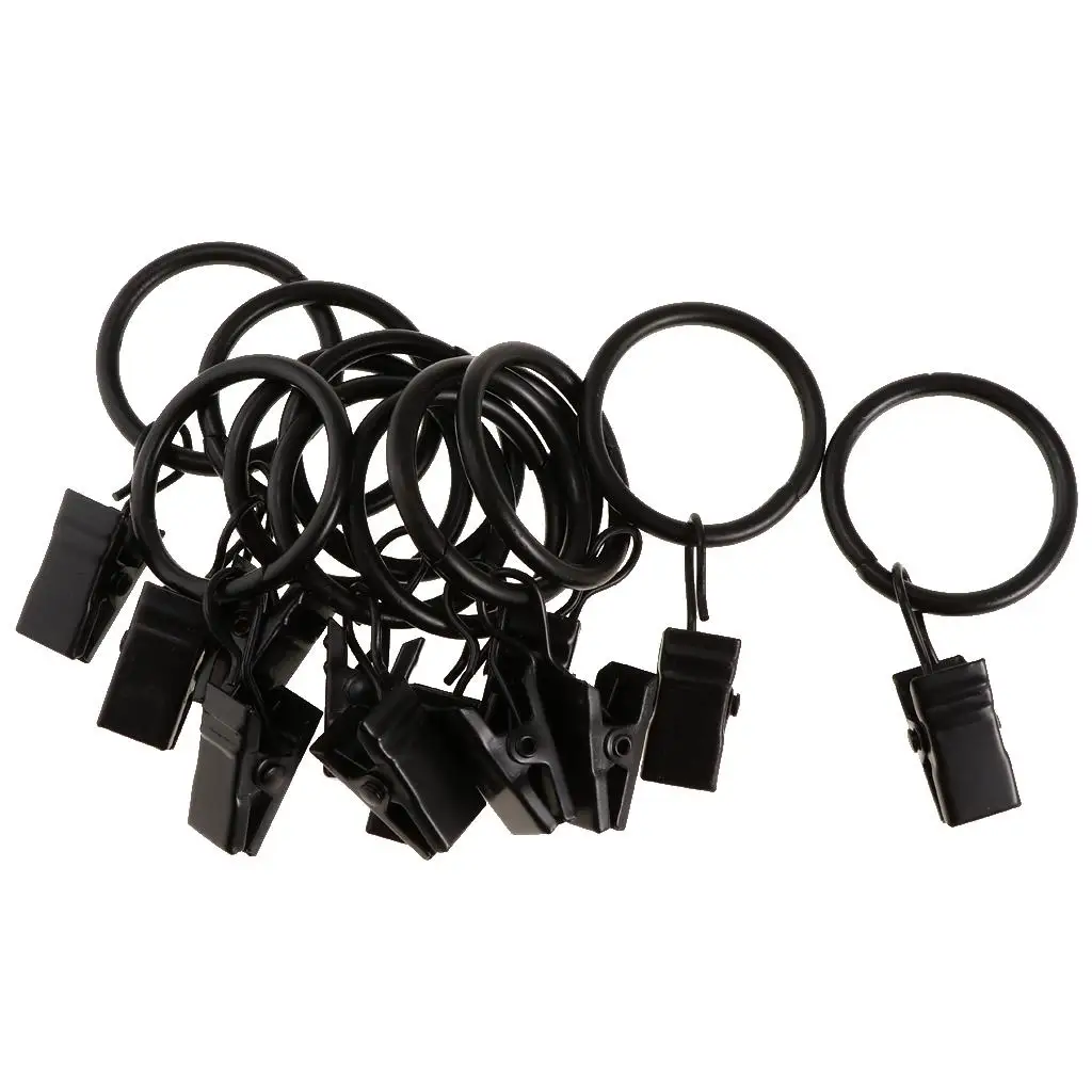 Curtain Clips Hook 12 Pack Rustproof Metal Drapery