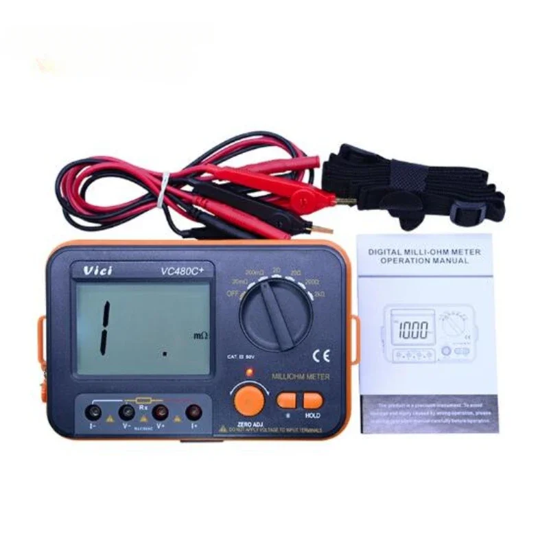 3 1/2 Digital Milli-ohm Meter VC480C+ LCD Backlit 4 Wire Test Low Resistance Multimeter 6 Ranges Accuracy Measurer VICI Brand