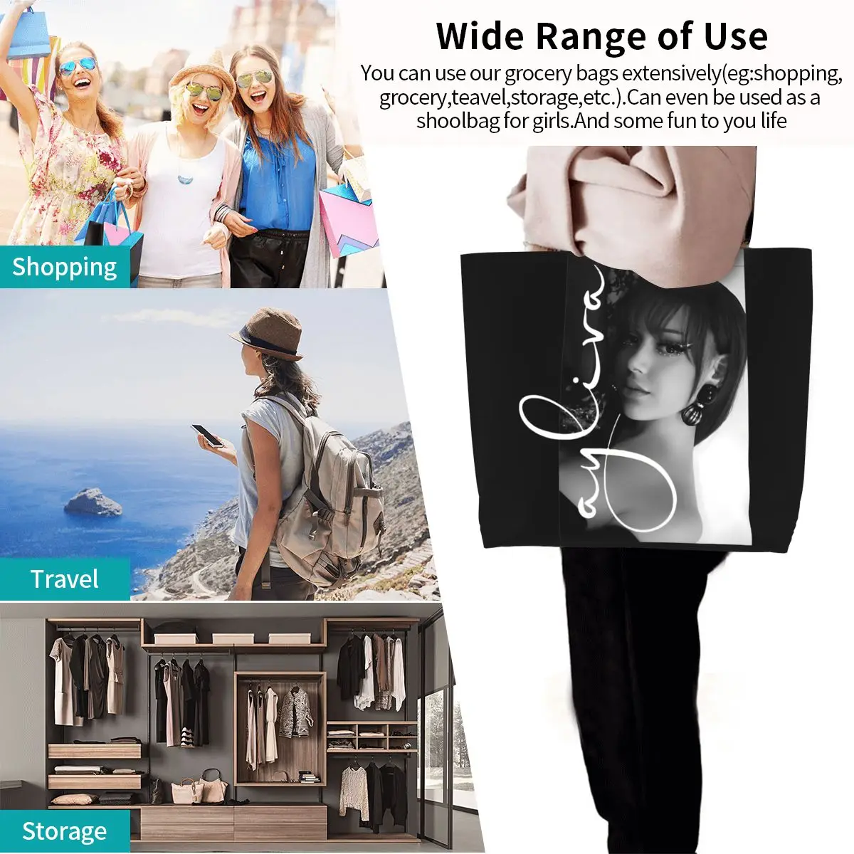Fashion Men Women Ayliva Cool Singer Pop Music Accessories Tote Shopping Bag Large Capacity Liebe Tour 2024 Tote Bags Large 6