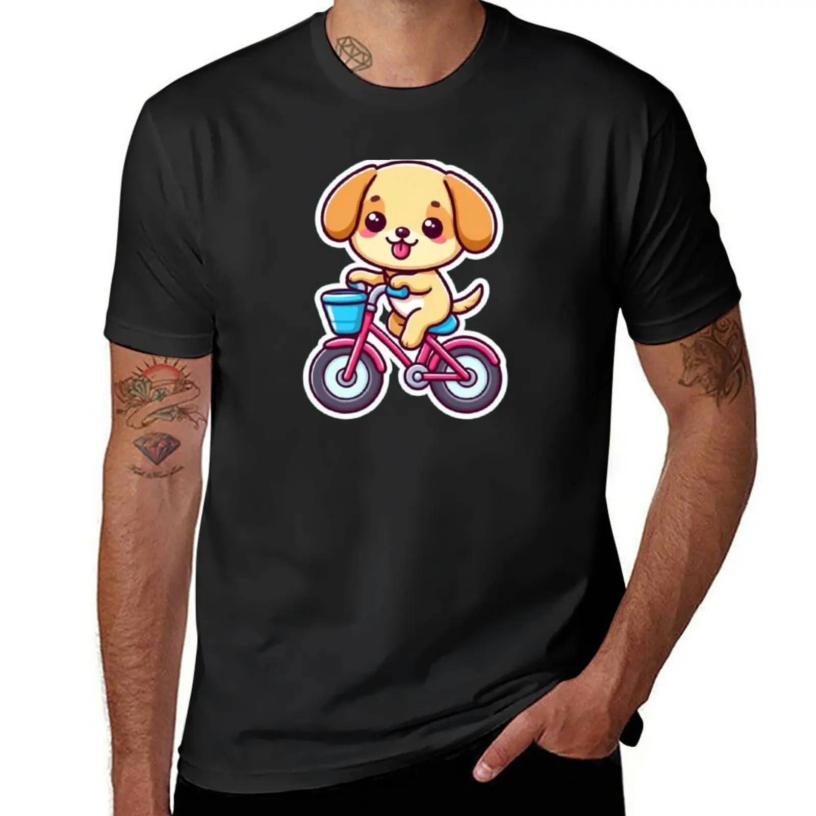

Puppy Pedals: Adorable Canine Cycling T-shirt tees blanks cute tops men t shirt