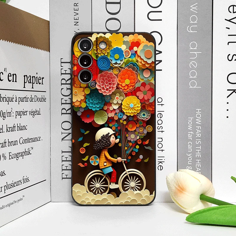 Charming Bicycle Balloon Couple Phone Case Cover