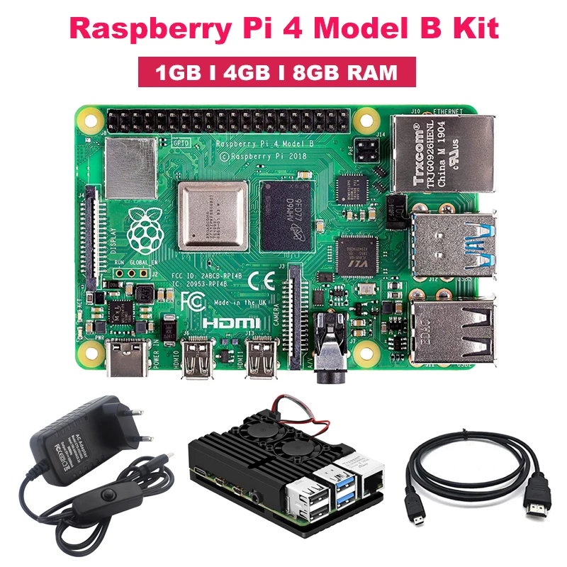 Original-Raspberry-Pi-4-Model-B-1GB-4GB-8GB-RAM-Board-With-Aluminum ...