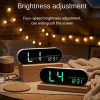 Large Digital Wall Clock Temperature and Date Week Display Electronic LED Table Alarm Clocks Brightness Adjustable 12/24H Format 3