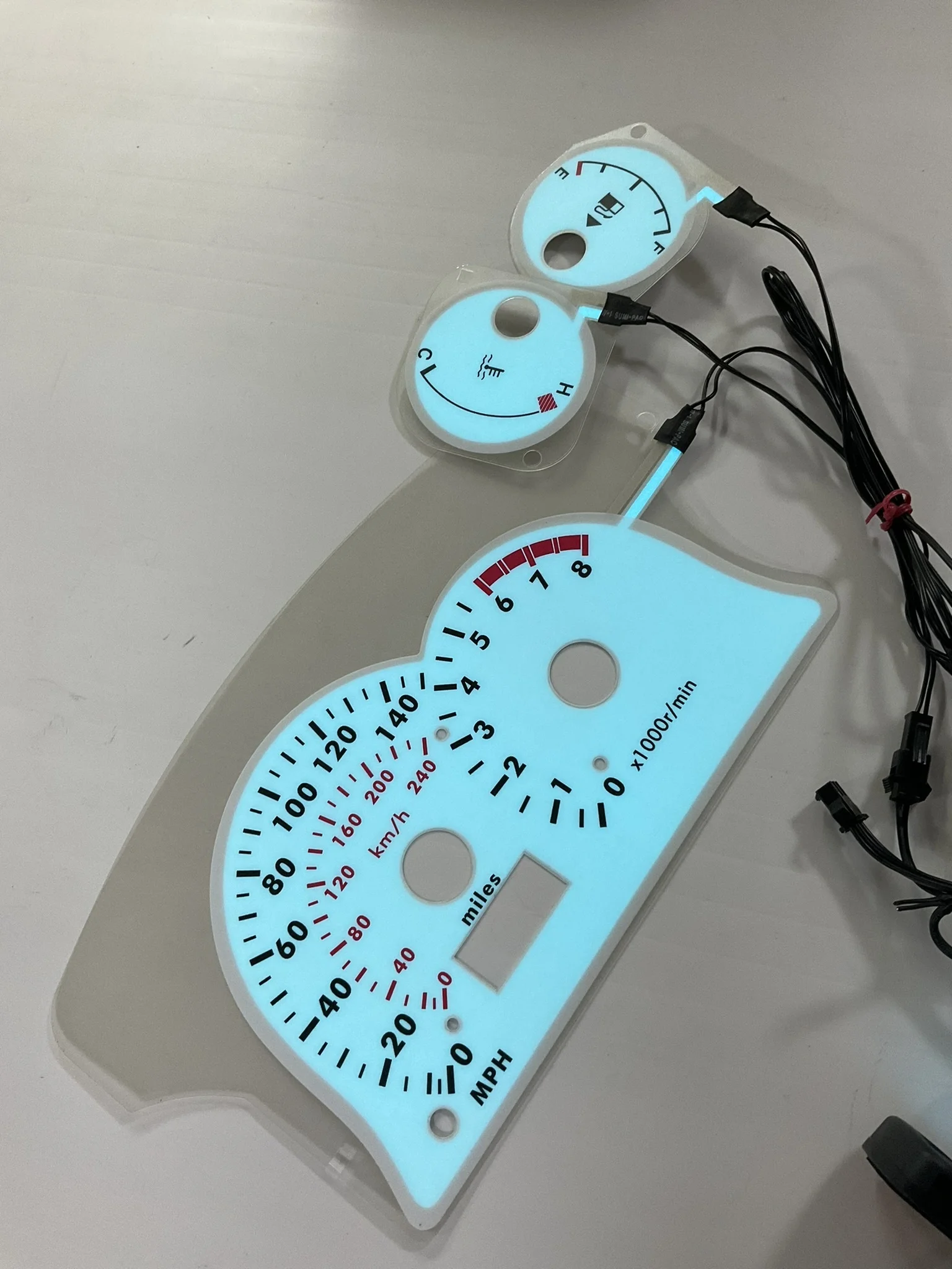 DASH Stock Clearance EL Gauge for Mitsubishi Eclipse 2001 MT 140MPH 8000 RPM Full Face Glow