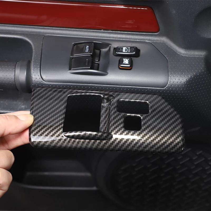 

For Toyota FJ Cruiser 2007-2021 Car Window Glass Lifting Switch Buttons Frame Decoration Cover Trim ABS Carbon Fiber Accessories