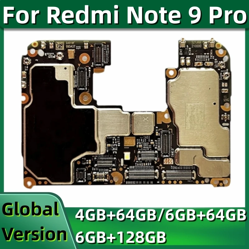 

Motherboard PCB Module for Xiaomi Redmi Note 9 Pro, 64GB, 128GB ROM, Original Unlocked Mainboard, Snapdragon 720G Processor