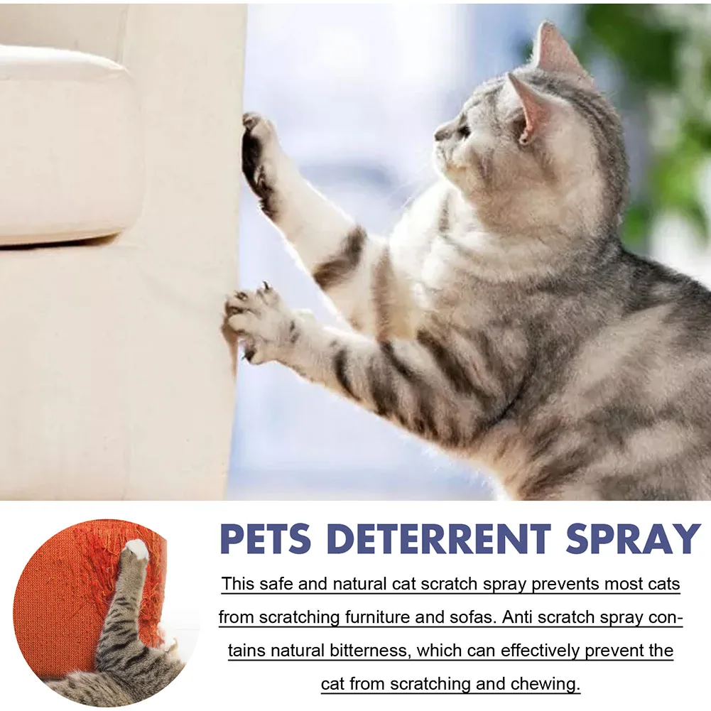 Cat Deterrent Spray Natural Scratching Cats Anti Scratch Spray No Stimulation Orange Fragrance Sofa Furniture Protectors