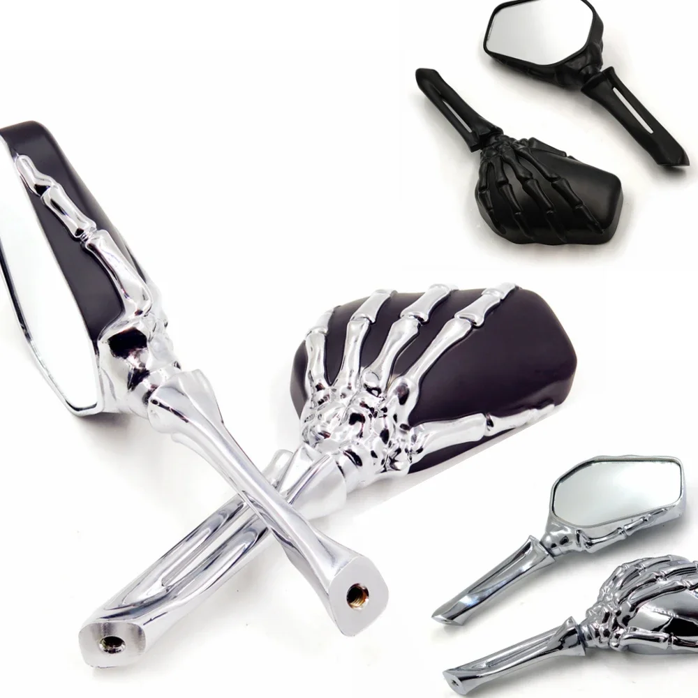 Free Shipping Motorcycle Parts Claw Skull Skeleton Hand Mirror for Kawasaki Ninja VN 750 800 900