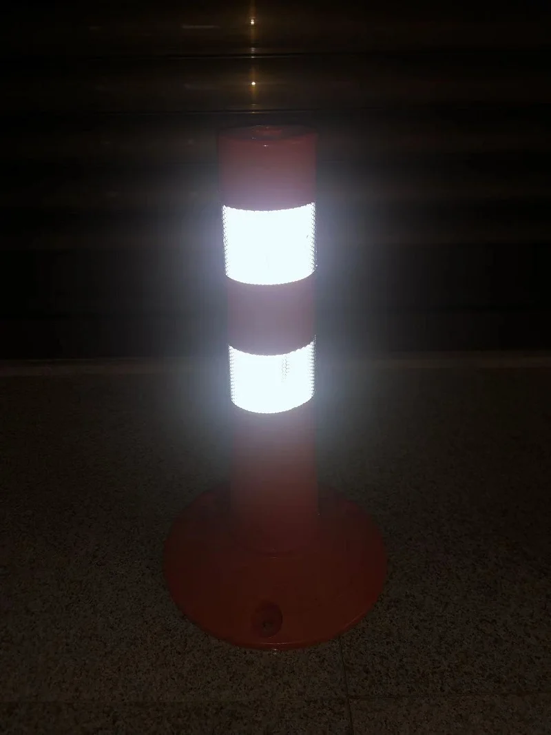 45CM PU Weighted Reflective Safety Standing Pillars Warning Road Sign Cone Post