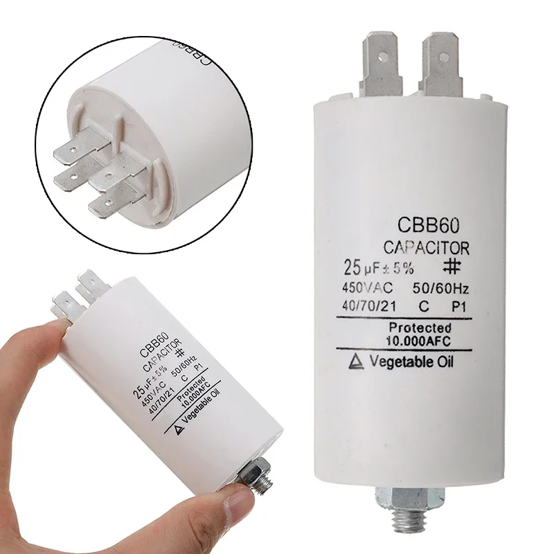 CM8ネジ付きコンデンサCbb60,電気モーター/洗濯機用,10uf〜70uf
