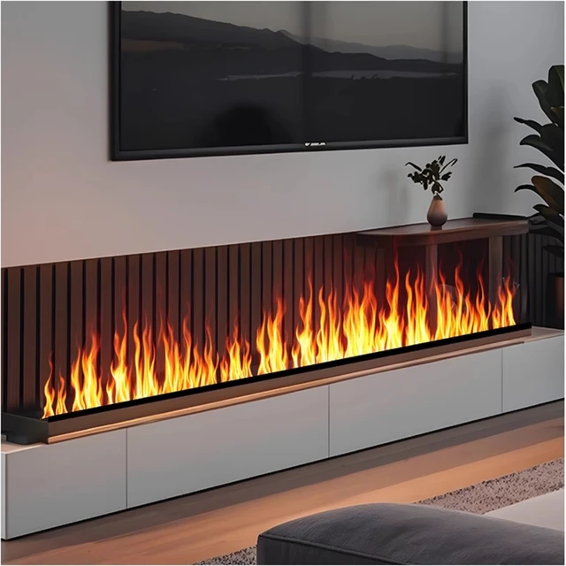 รับประกัน 5 ปีความยาว 3D ไอน้ําไอน้ําเตาผิงไฟฟ้า 3000 มม 1