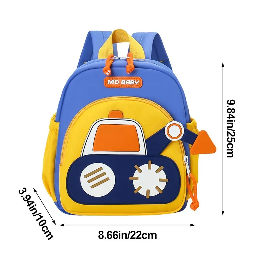 Mini Toddler Backpack for Boys Water Resistant Alleviate Burden Kids Backpack Wear-resisting Cartoon Excavators 2