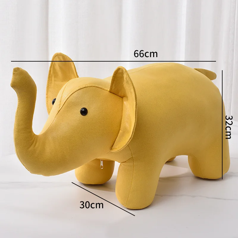 Children's Cartoon Style Home Stool Detachable And Washable Sofa Elephant Bear Low Stool Pp Cotton Filled Shoe Chair
