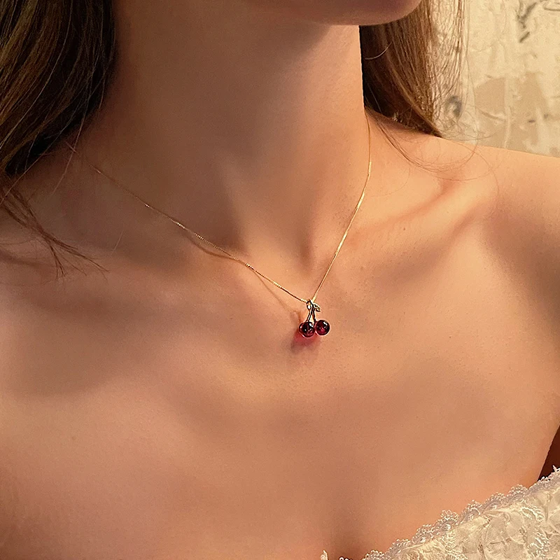 Cherries Pendant | Cherry Necklace | Suit Necklace | Jewelry