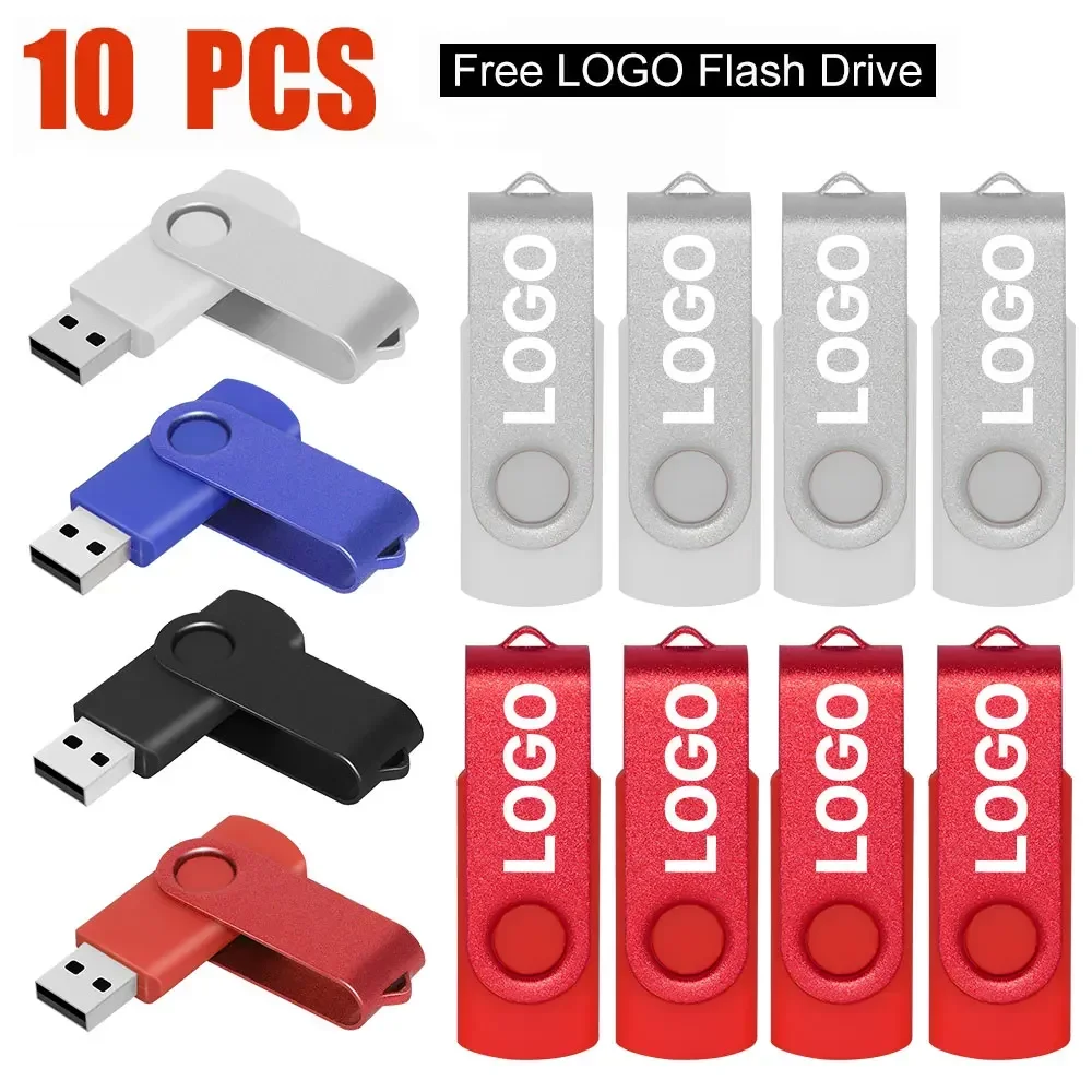 

10Pcs/Lot 2.0 Usb Flash Pen Drive Metal + Plastic Colour Usb Sticks 64GB 128GB 4GB 8GB 16GB 32GB Usb Pendrive Custom Logo Free