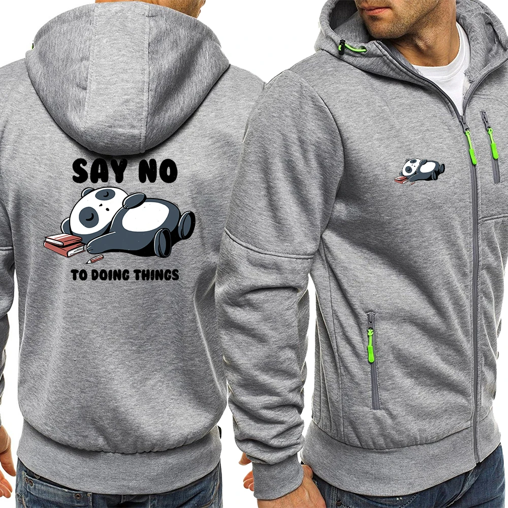 

Say No To The Doing Things Print Hoodies Men Fashion Hip Hop Clothing Autumn New Zip Up Sweatshirt Zipper Coat Casual Warm Hoody