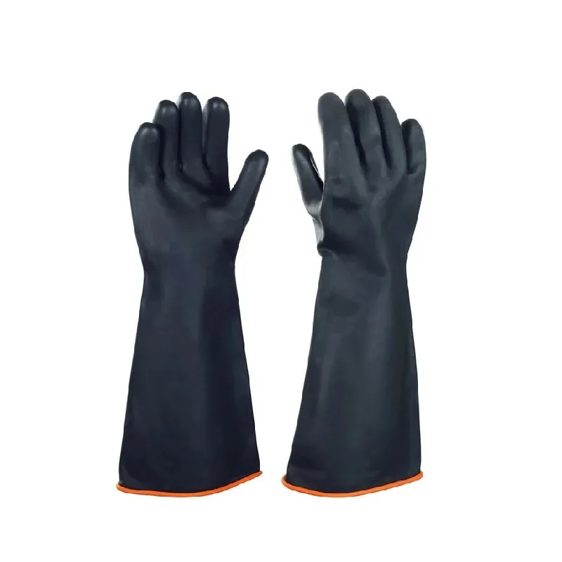 Acid Alkali And Oil Resistant Industry Work Gloves 1 Pair 14"-22" XL Size Heavy Duty Latex Gloves Chemical Resistant work gloves protective gloves