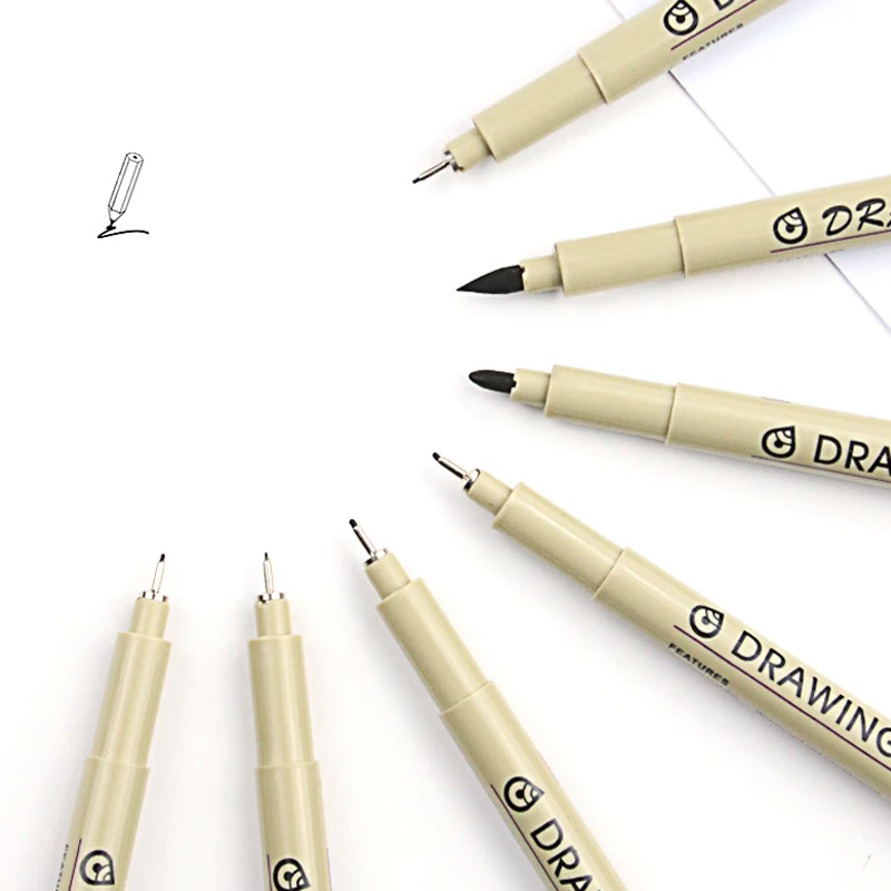 1Pcs Charting Waterproof Fine Line Sketching Markers Different Tip Black Fineliner Art Stylographs Drawing Pens LT-112 6