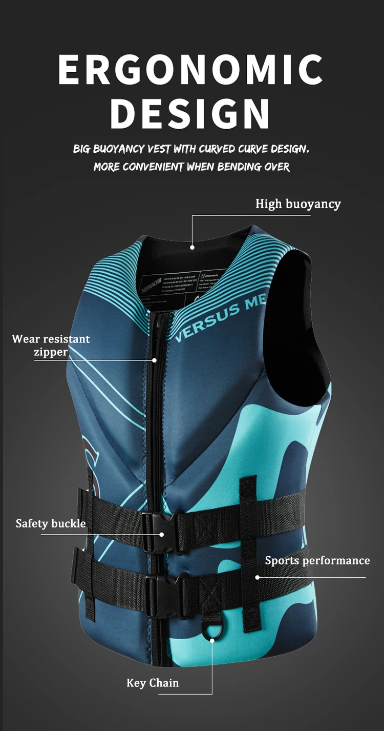 Life Vest Adults Surf Vest Kayak Wakeboard Motorboats Raft Rescue Boat Ski Water Sports Swimming Drifting Rescue Life Jacket