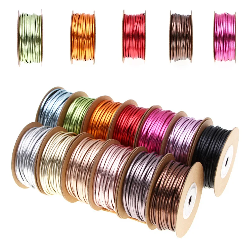 

15m Leather Line Waxed Cord PU Leather Thread String Strap Necklace Rope For Jewelry Making Findings DIY Bracelet Accessories