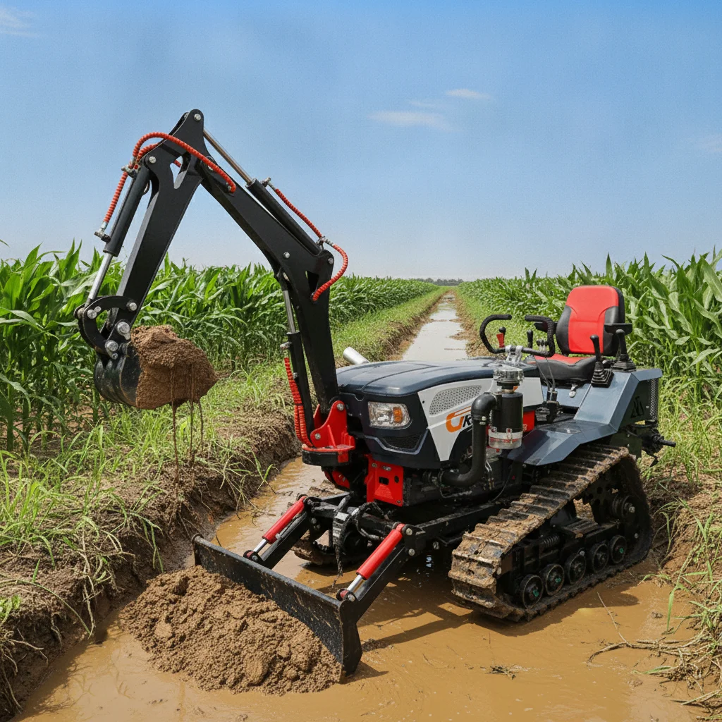 60 PS Multifunktionaler Mittelgroßer Raupenschlepper mit Gummifahrwerk, Landwirtschaftsmaschine, Kompatibel mit Allen Landwirtschaftlichen Geräten
