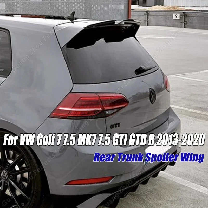 Per Vw Golf 7 7.5 Mk7 7.5 Gti Gtd R 2013-2020 Per Oettinger Style Car Rear Trunk Roof Spoiler Wing Extensions Flaps Body Kit
