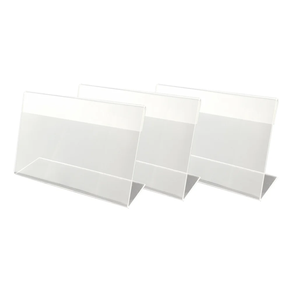 6x4cm Acrylic Shelf Sign Stands Holder Price Sign Standss Premium Plastic Transparent Price Sign Stands With Price Card L-Type