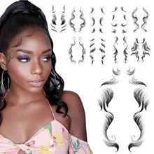 

10 Styles Hair Tattoo Stickers Body Hairline Edge Tattoo Sticker Waterproof and Sweatproof Hairline Sticker for Women