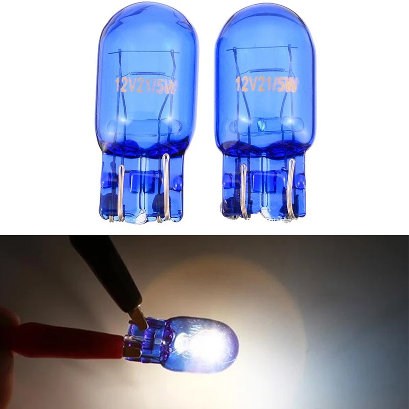 

2PCS T20 7443 bulbs W21/5W 6500k Halogen White DRL Sidelight Turn Signal Indicators Stop Brake Tail Light Bulb