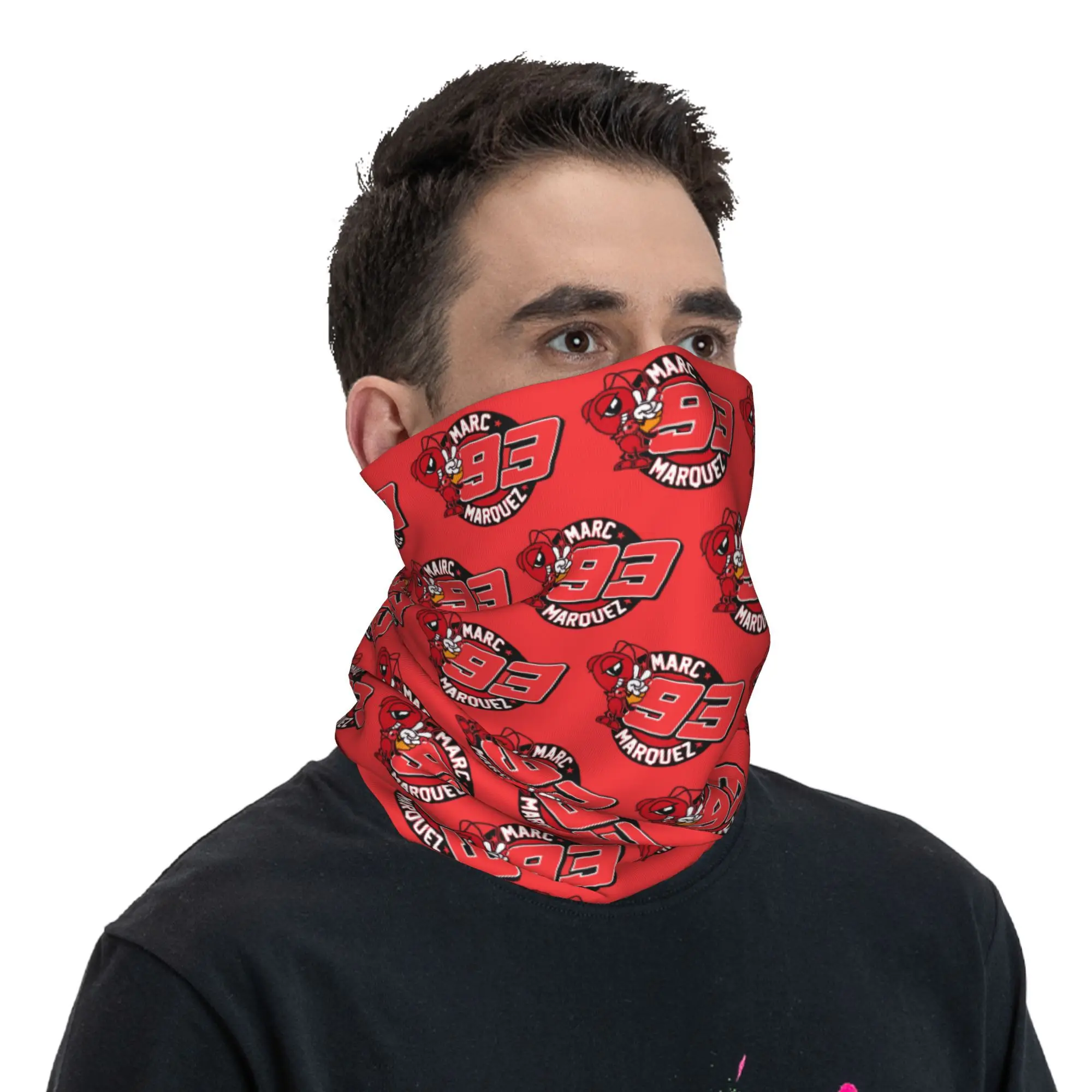 Motor-Marquezs Marxs Car Motorcycle Neck Gaiter Men Women UV Face Shield Winter Bandana Scarf for Cycling