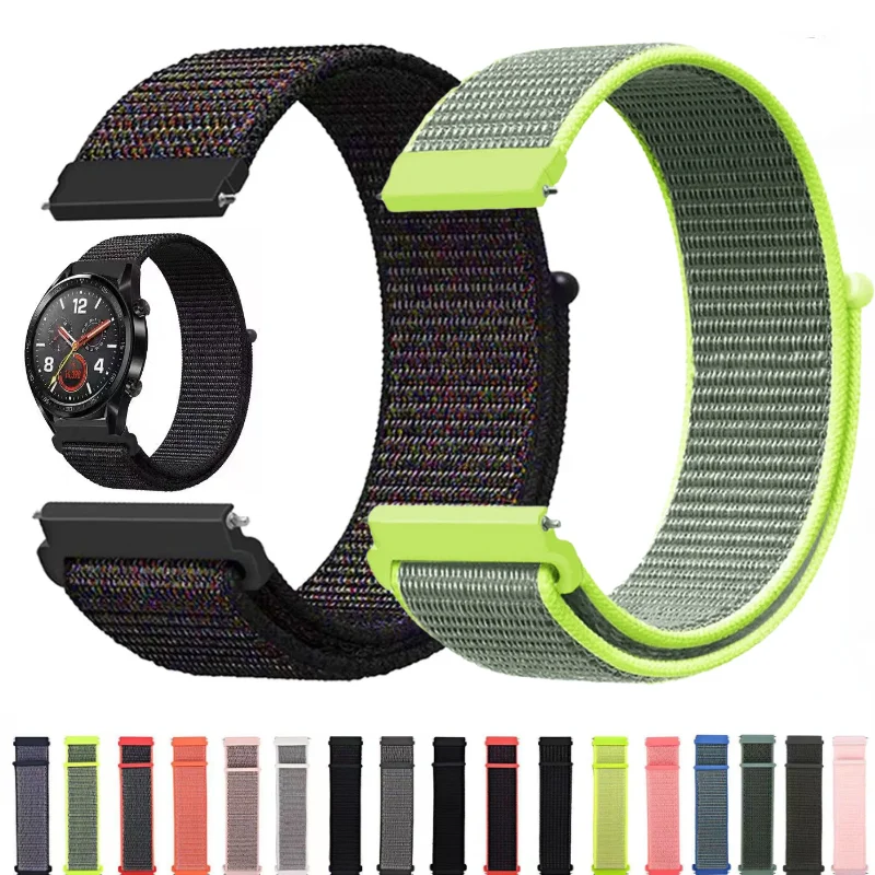 

20mm 22mm Nylon strap For Huawei 4/GT2/3 Pro Amazfit GTR 4 3 Breathable comfortable Wristband For Samsung Galaxy watch 3 4 5 6