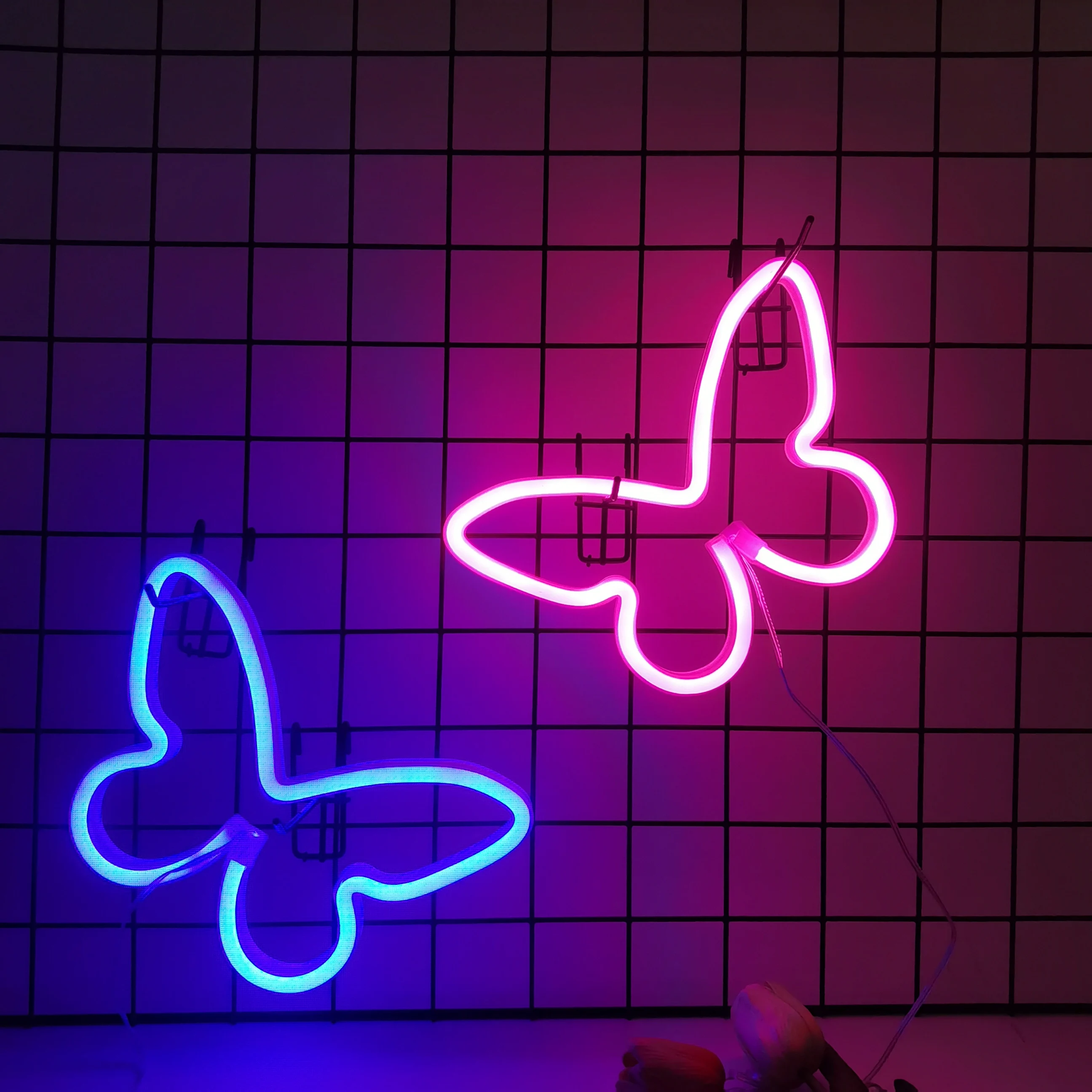 1pc, Butterfly Love LED Neon Light USB/Battery Powered, Girl's Room Birthday Christmas Wedding Party Light, Valentine's Day Gift 3