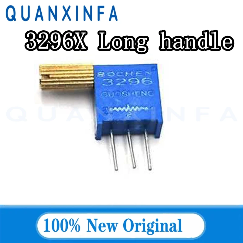 5PCS 3296X 3296 Adjustable Potentiometer 50R1K2K5K10K20K50K100K200K500K1M Ohm Side Adjustment Metal Shaft Long Handle