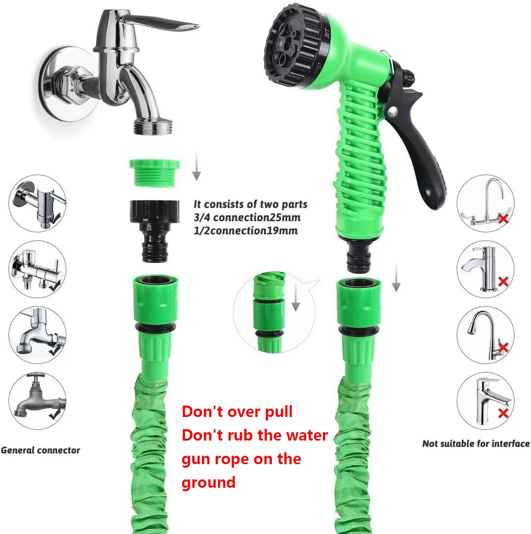 Garden Hose Pipe Water Hose Expandable Magic Hose 7 Patterns Water Gun Foam Pot flexible reels hose Car Wash Gun Sprayer