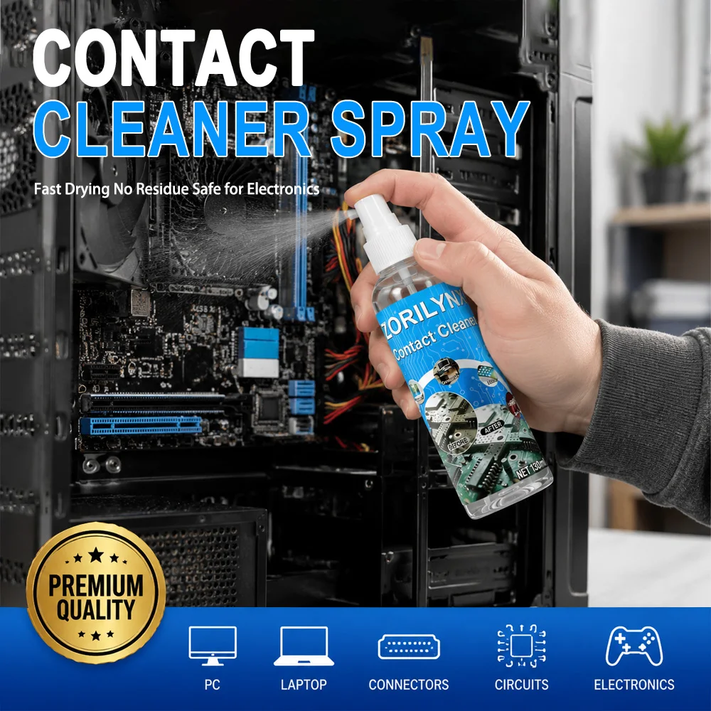 Fast-Drying Electronic Contact Cleaner Spray - 130ml Residue-Free Circuit Board Cleaning Solution