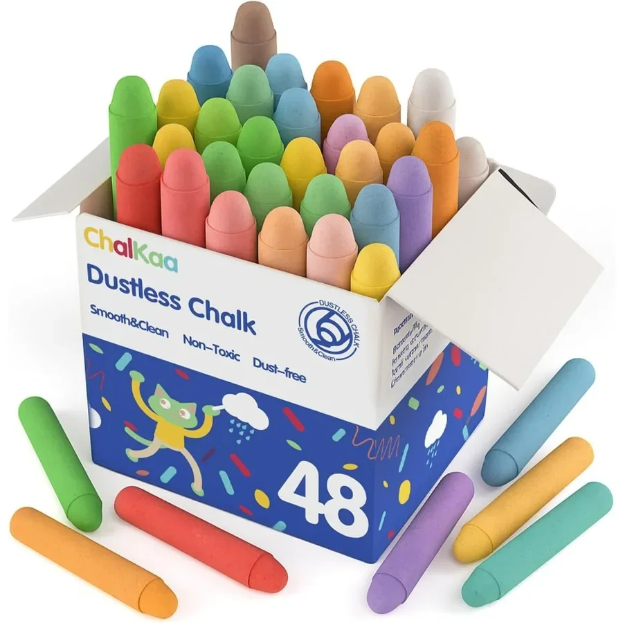 Dustless Non Toxic Washable Colored Chalk Set