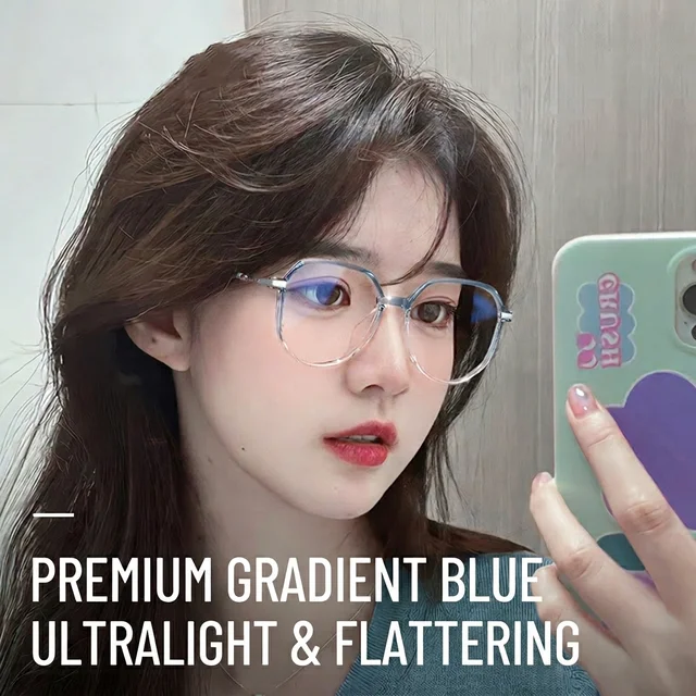 Monturas de Gafas Cuadradas con Bloqueo de Luz Azul, Nuevas, Unisex, Disponibles con Receta, Montura Completa de Aleación TR para Rostros Grandes 5