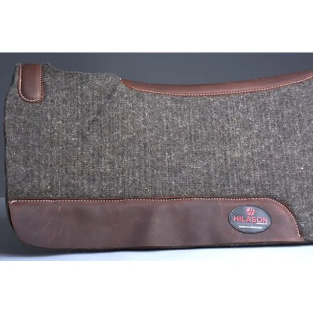 Western Wool Felt Horse Saddle Pad with Distressed Wear Leather for Horses USA-made Brown Breathable Durable